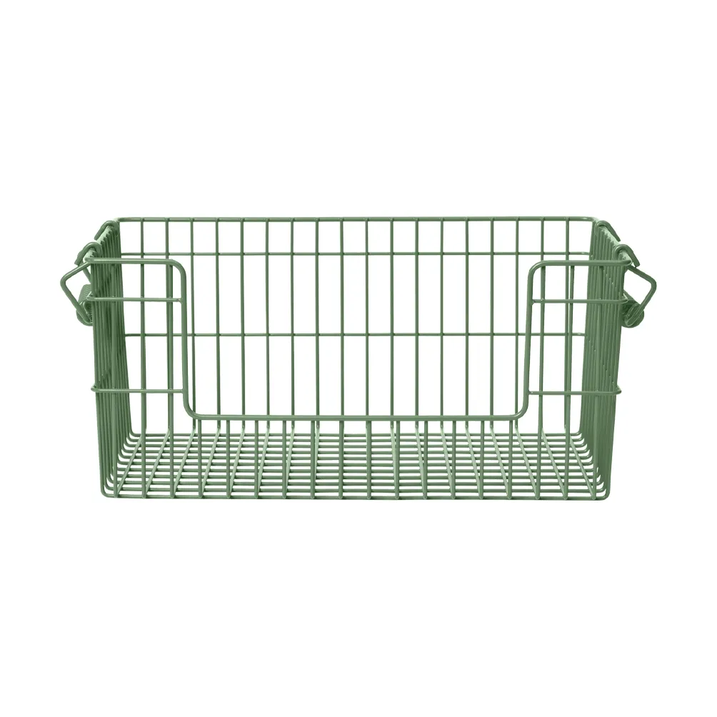 Cala stabelbar kurv 2-pakning, Verdant green, 28,7x18x13 cm Ferm Living