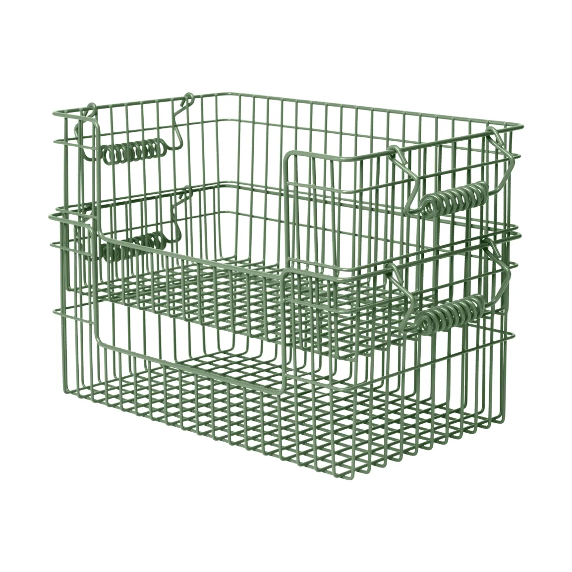 Cala stabelbar kurv 2-pakning, Verdant green, 28,7x18x13 cm Ferm Living