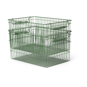 Cala stabelbar kurv 2-pakning - Verdant green, 36,2x26,2x20,2 cm - Ferm Living