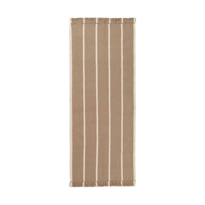 Calm kelim entréteppe - Dark Sand, Off-white, 80x200 cm - Ferm Living