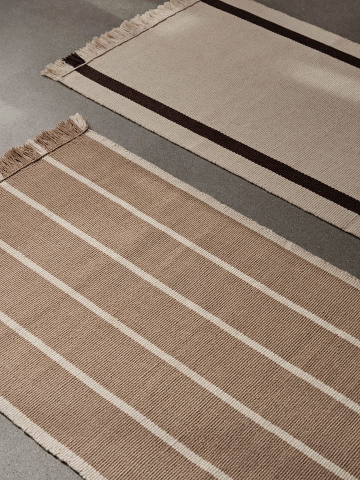 Calm kelim entréteppe, Dark Sand, Off-white, 80x200 cm Ferm Living