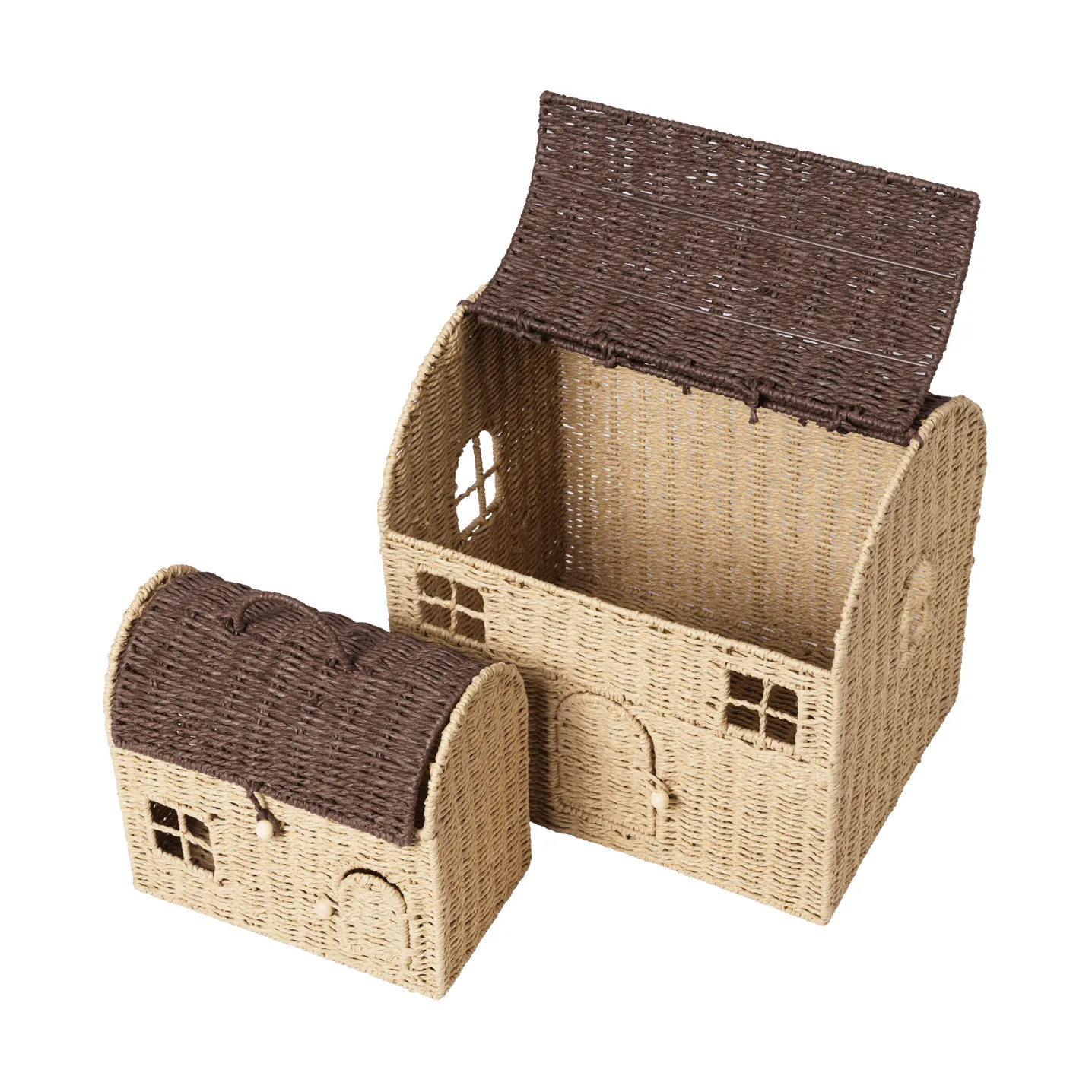 Casu husformede oppbevaringskurver, 2 deler, Natural-dark brown Ferm Living