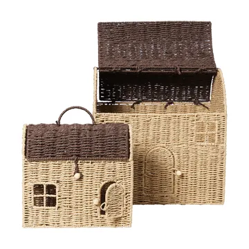 Casu husformede oppbevaringskurver, 2 deler - Natural-dark brown - Ferm Living