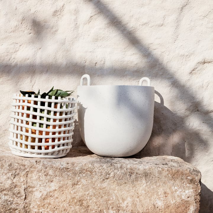 Ceramic flettet kurv Ø23,5 cm, Off white Ferm Living