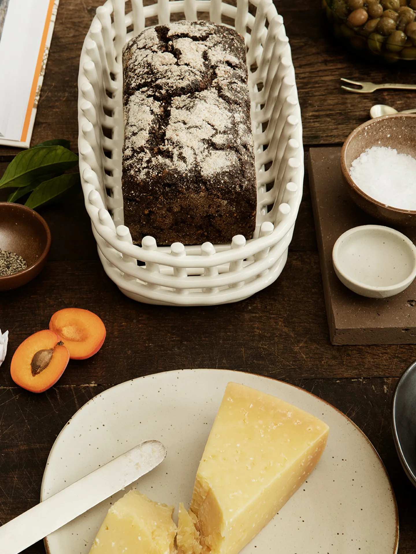 Ceramic flettet kurv oval 15 x 30 cm, Off-white Ferm Living