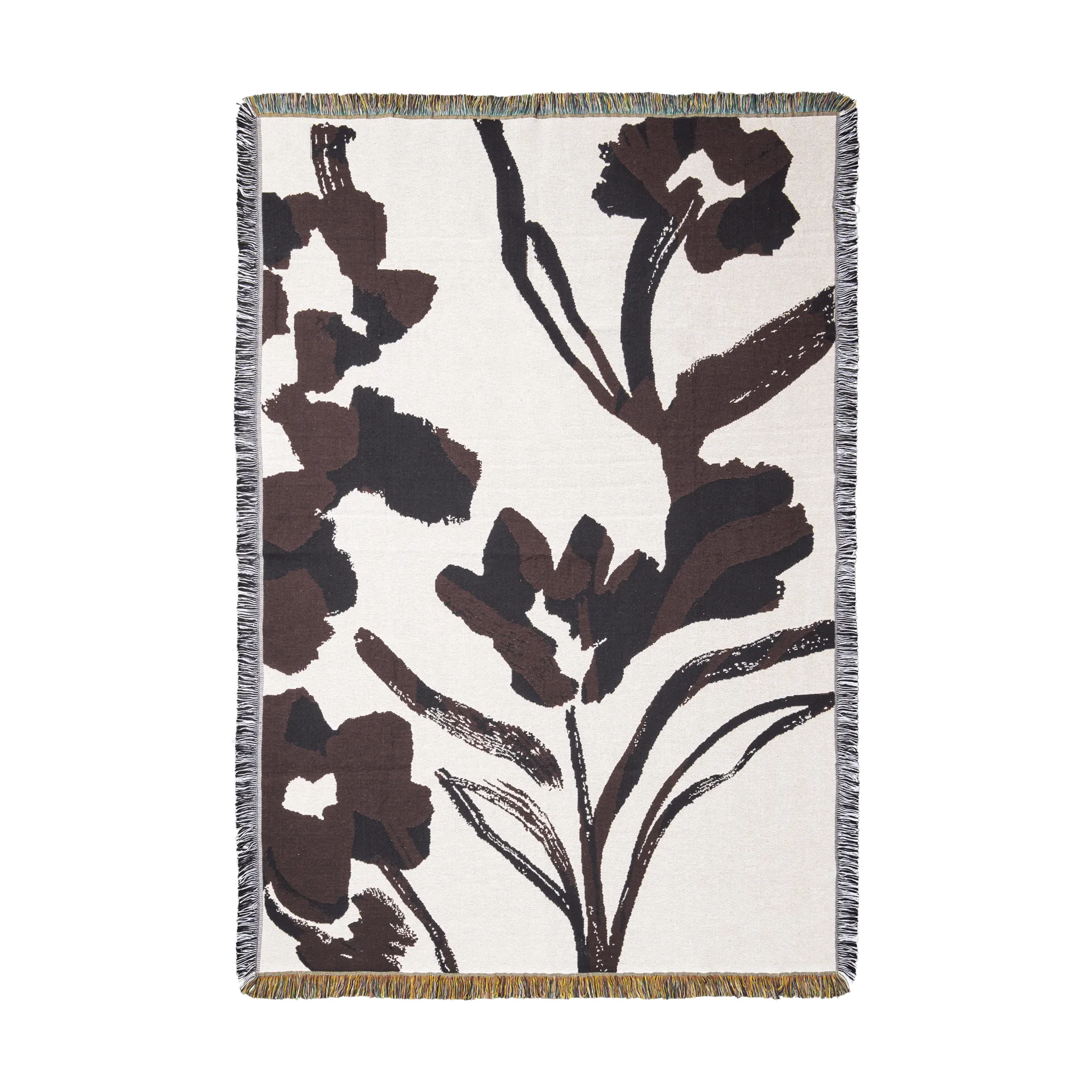 Cilla tapestry pledd 120x170 cm, Off-white-Dark grape Ferm Living