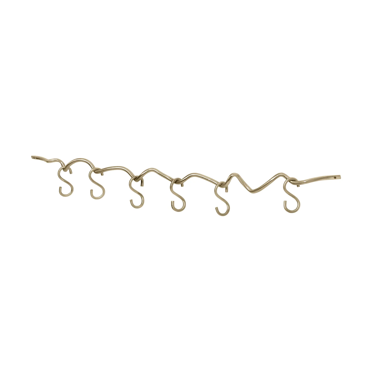 Curvature veggskinne inkl. 6 kroker, Brass Ferm Living