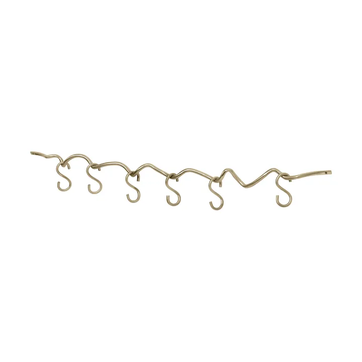 Curvature veggskinne inkl. 6 kroker - Brass - Ferm Living