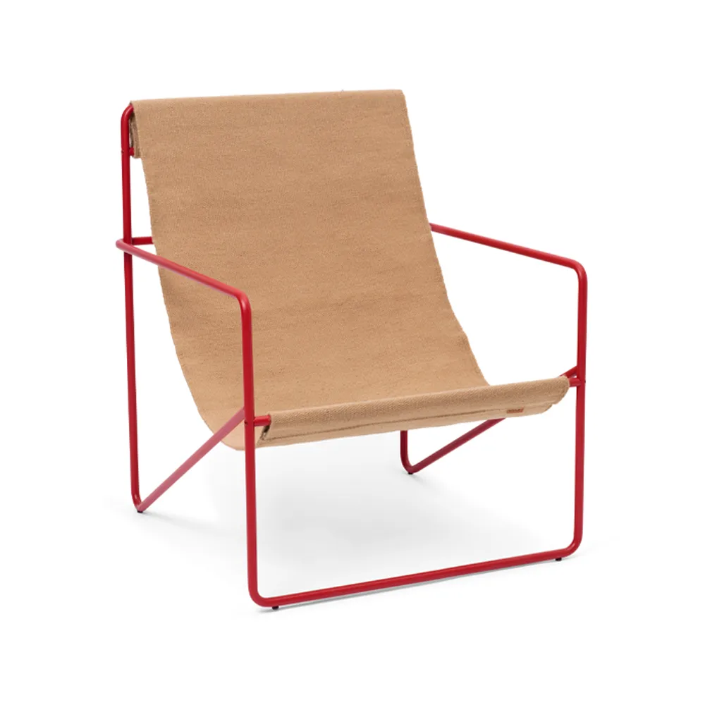 Desert loungestol, Sand, poppy red stativ Ferm Living