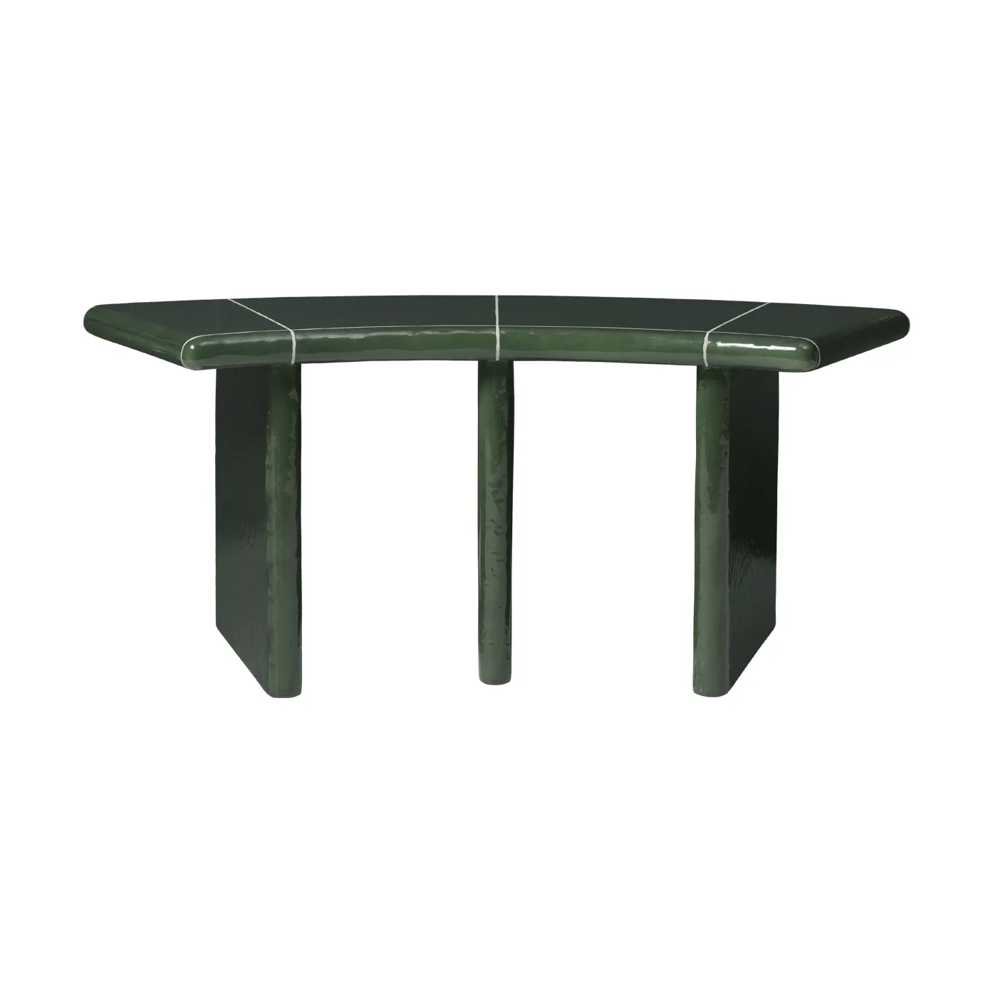 Deya Curved sittebenk, Dark green, 110x40x45,5 cm Ferm Living