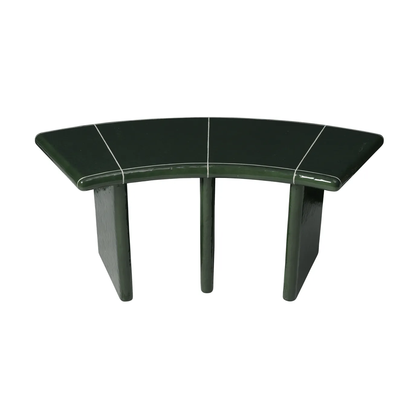 Deya Curved sittebenk, Dark green, 110x40x45,5 cm Ferm Living