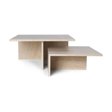 Distinct Grande Duo sofabord 133 x 70 x 35 cm - Travertine - Ferm Living
