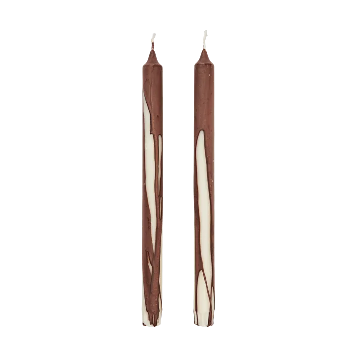 Dryp stearinlys 2-pakning - Mørk sjokolade - Ferm Living