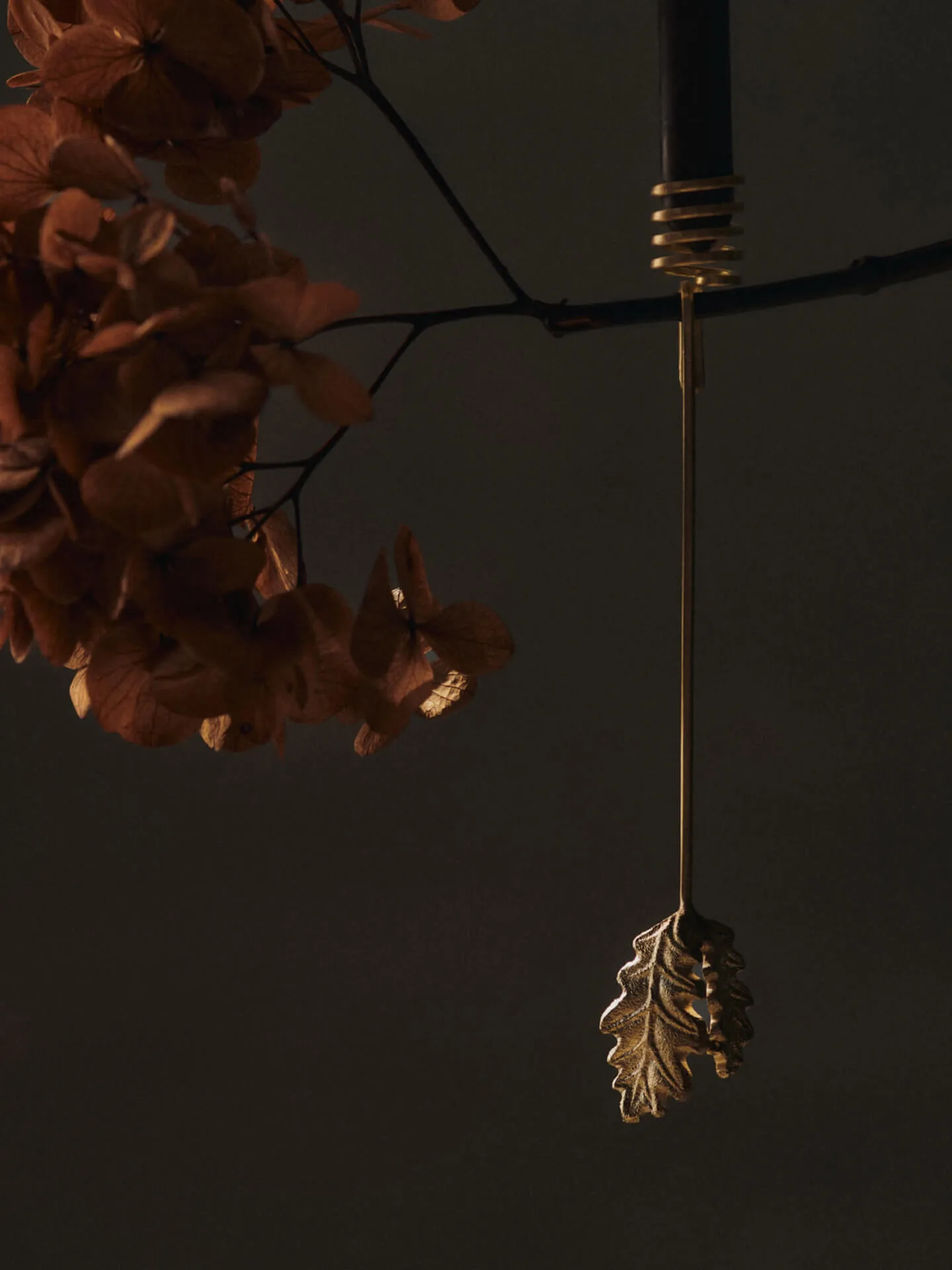 Eikeløv juletre lysestake 4-pack, Messing Ferm Living