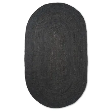 Eternal jutegulvteppe oval large - Black - Ferm Living