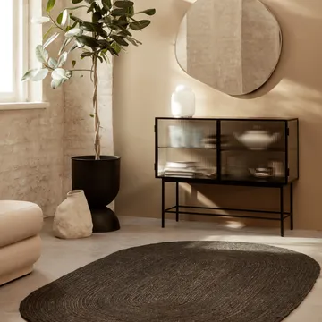 Eternal juteteppe oval small - Black - Ferm Living
