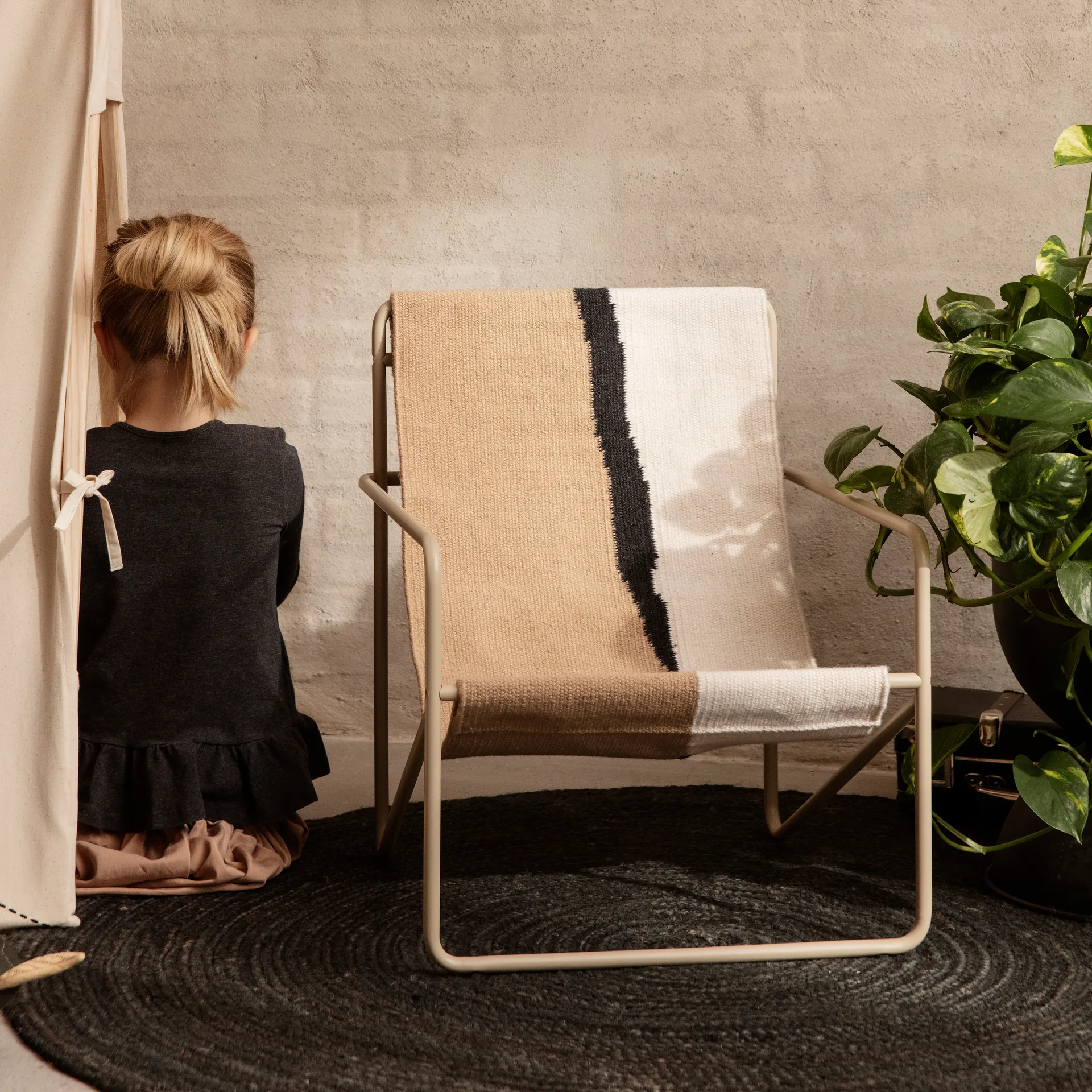 Eternal juteteppe rund small, Black Ferm Living