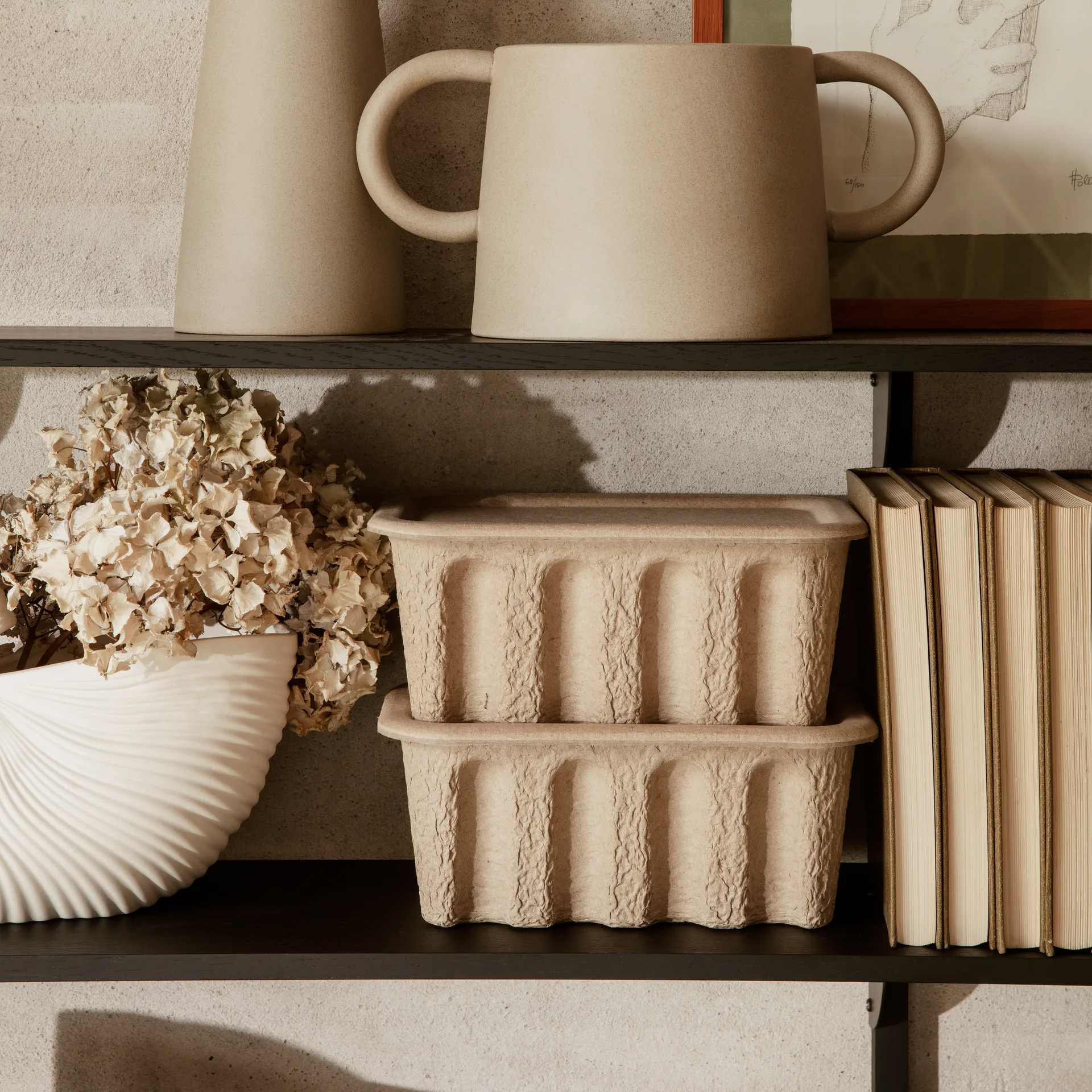 Ferm oppbevaringsboks papir liten 2-stk., Brun Ferm Living