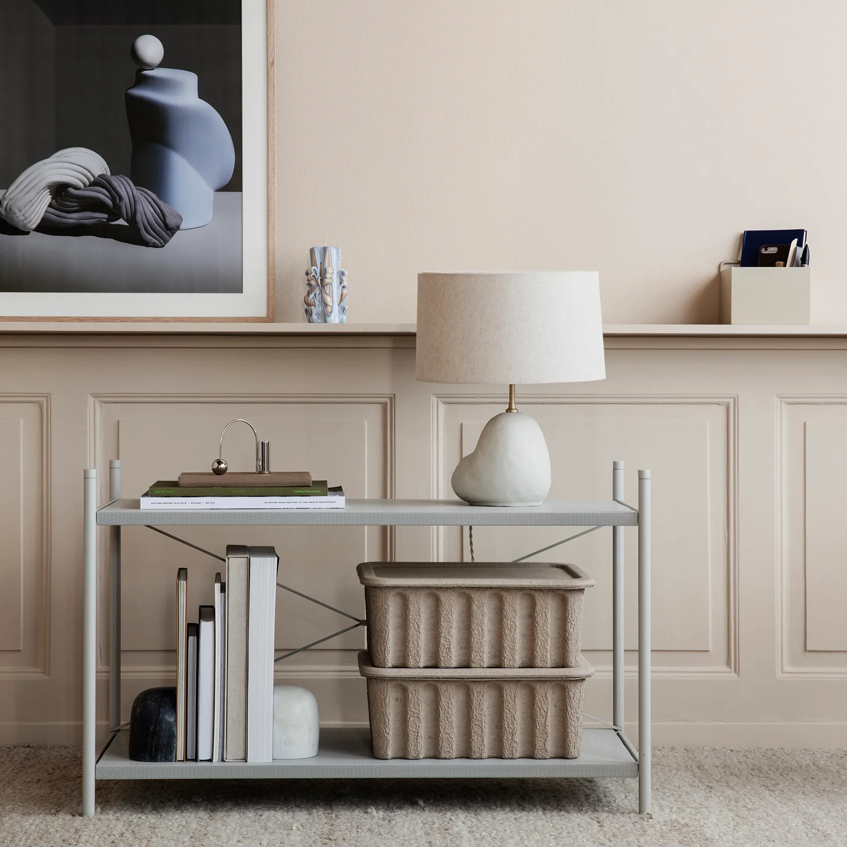 Ferm oppbevaringseske papir med lokk 2-pakning, Brun Ferm Living