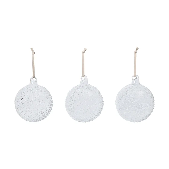 Flurry julekuler 3-pakning - L, White - Ferm Living