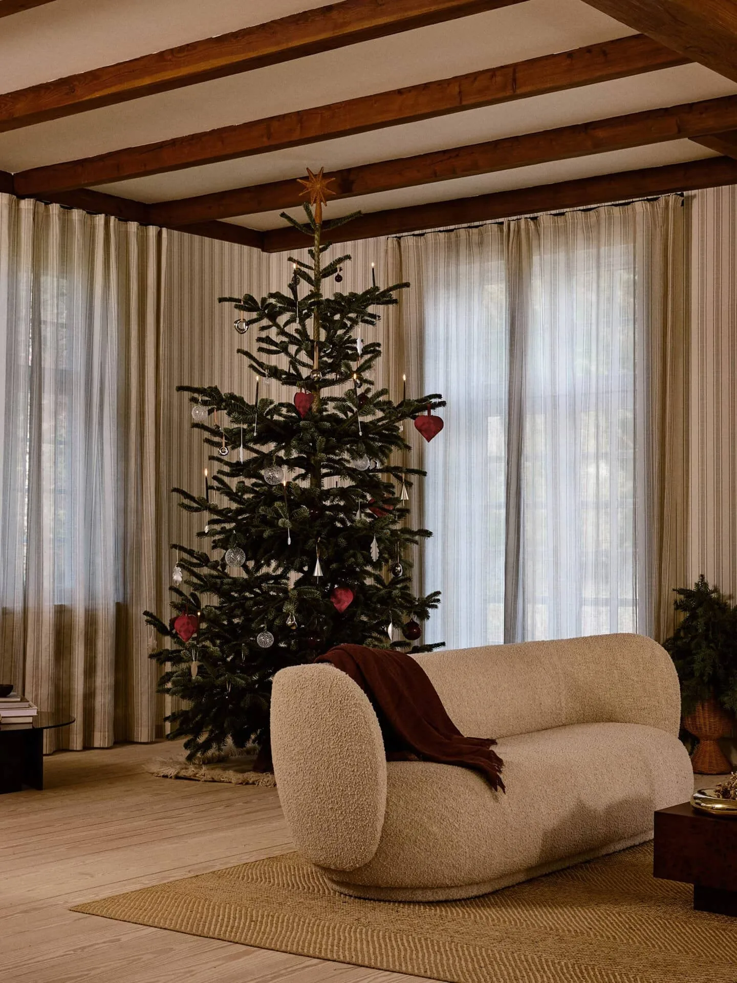Flurry julekuler 3-pakning, L, White Ferm Living