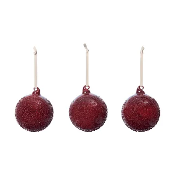 Flurry julekuler 3-pakning - M, Picante Red - Ferm Living