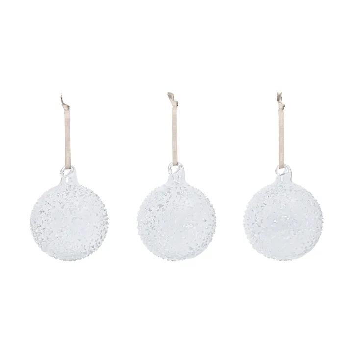 Flurry julekuler 3-pakning - M, White - Ferm Living