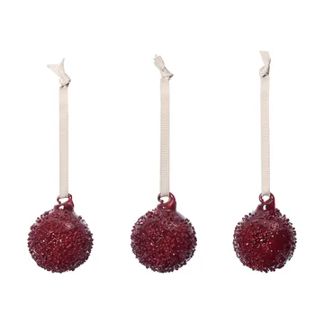 Flurry julekuler 3-pakning - S, Picante Red - Ferm Living