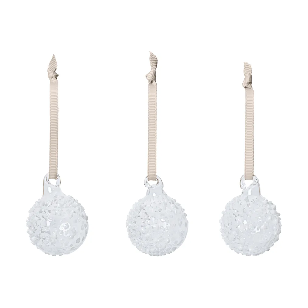 Flurry julekuler 3-pakning, S, White Ferm Living