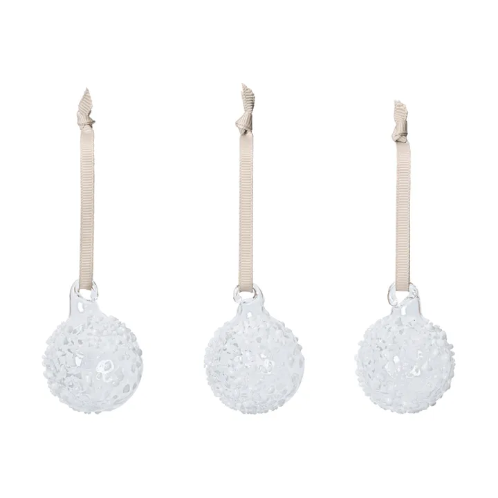 Flurry julekuler 3-pakning - S, White - Ferm Living