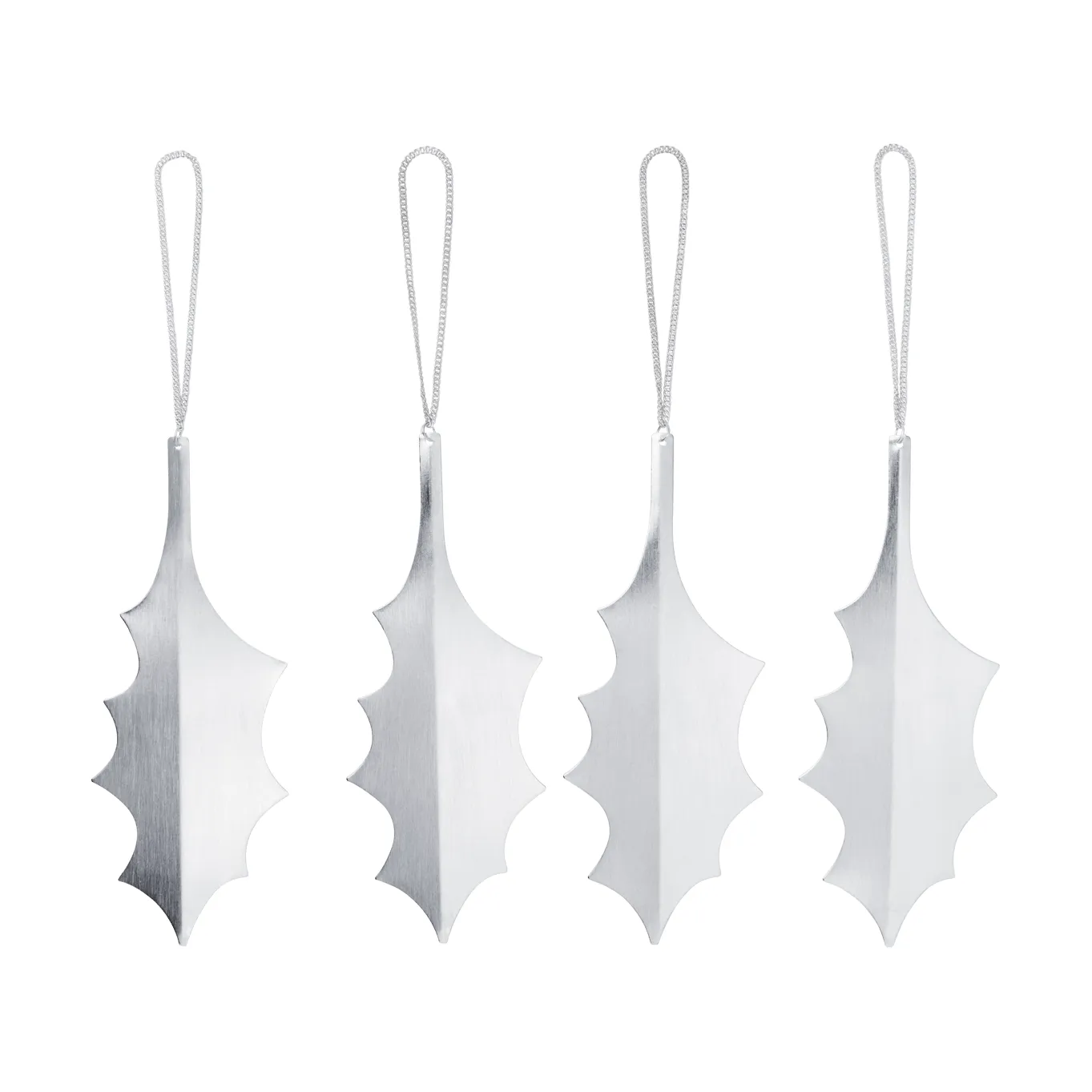 Holly leaf dekorasjonsanheng 13,5 cm 4-pakning, Silver Ferm Living