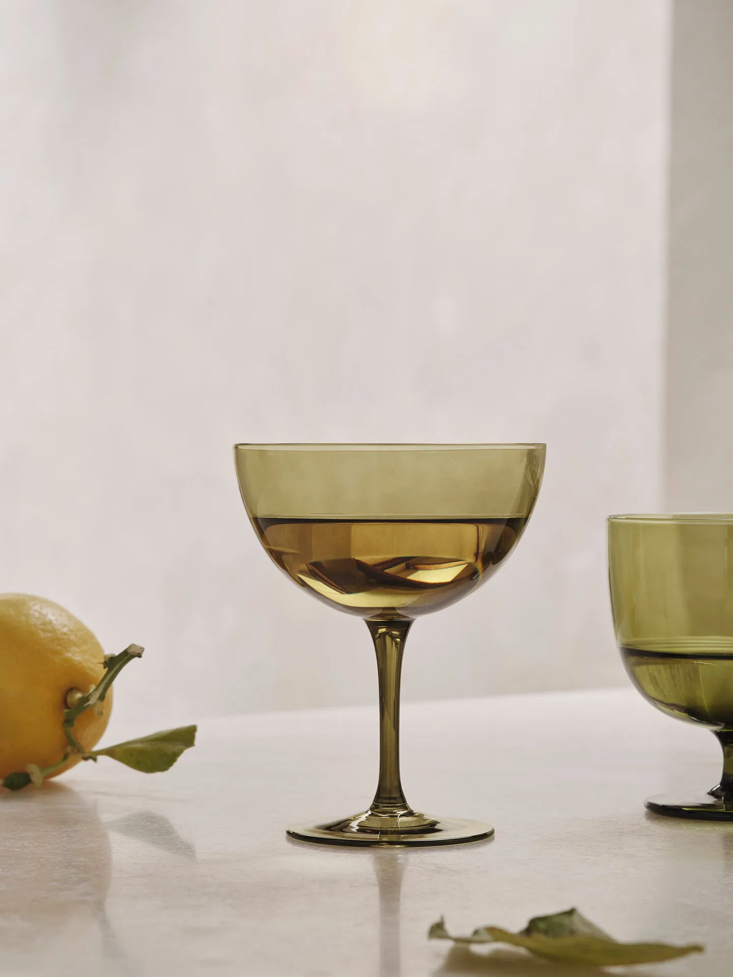 Host cocktailglass 24 cl 2-pakning, Moss green Ferm Living