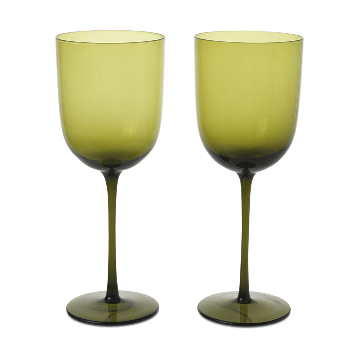 Host rødvinsglass 36 cl 2-pakning - Moss Green - Ferm Living