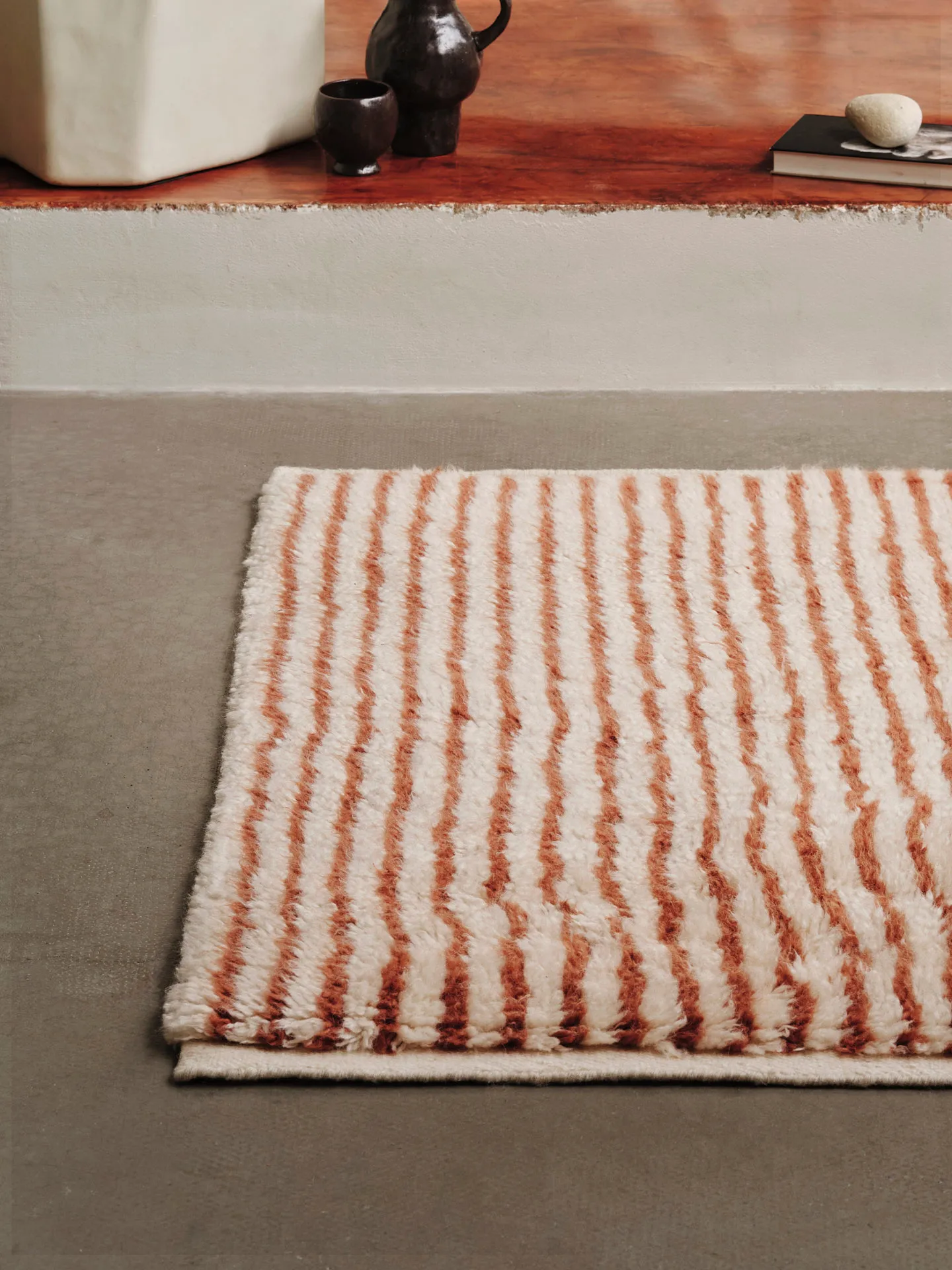 Kami teppe, Off white-red brown, 80x120 cm Ferm Living