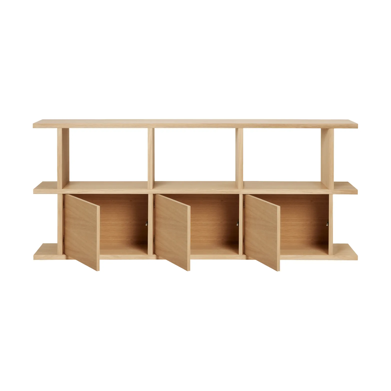 Kona bokhylle 3x2, Natural oak, inkl. 3 skapinnsatser Ferm Living