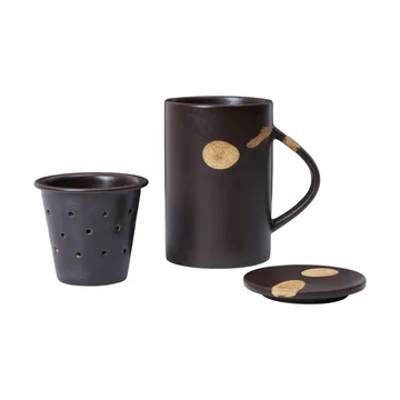 Koyo tekopp med tesil 40 cl - Dark brown-buff - Ferm Living