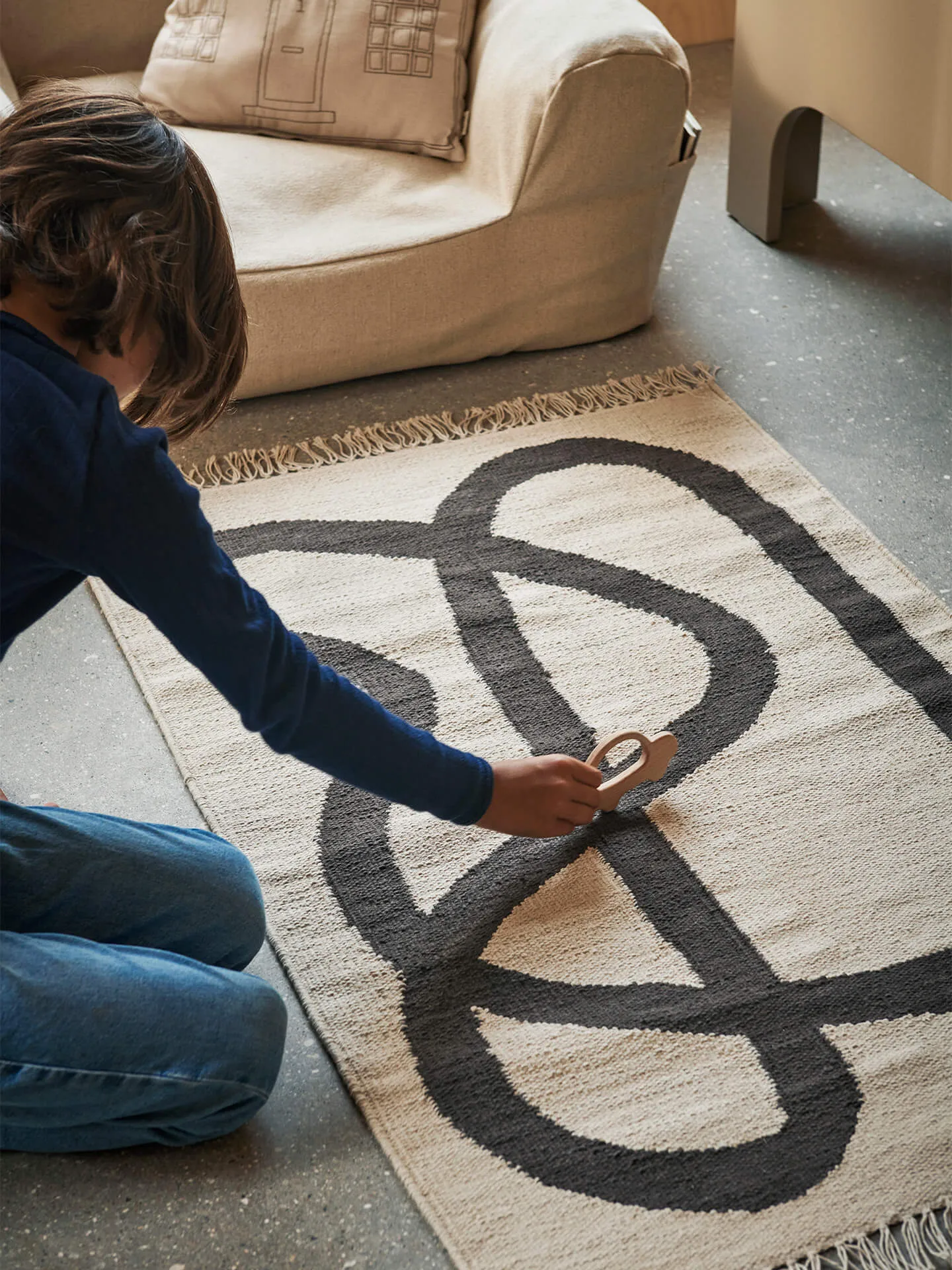 Lane teppe 70 x 105 cm, Offwhite-Chocolate Ferm Living