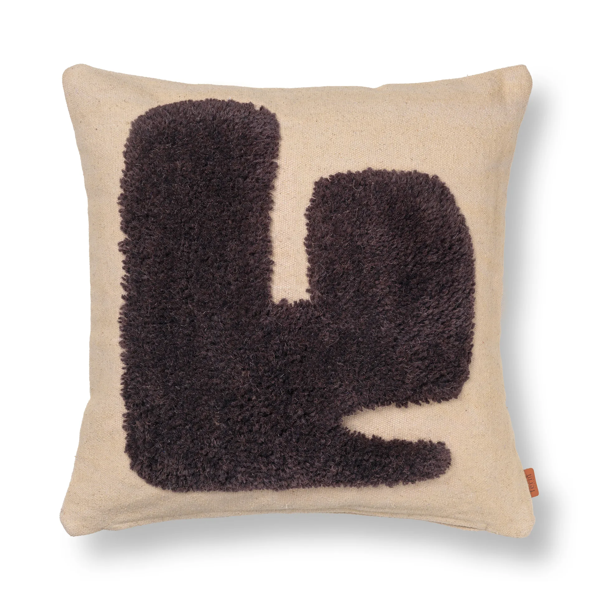 Lay pute 50 x 50 cm, Sand / Dark Brown Ferm Living