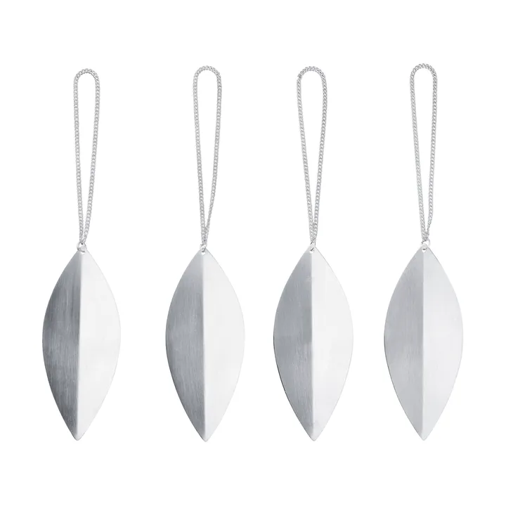 Leaf juletrepynt - Silver, 4-pakning - Ferm Living