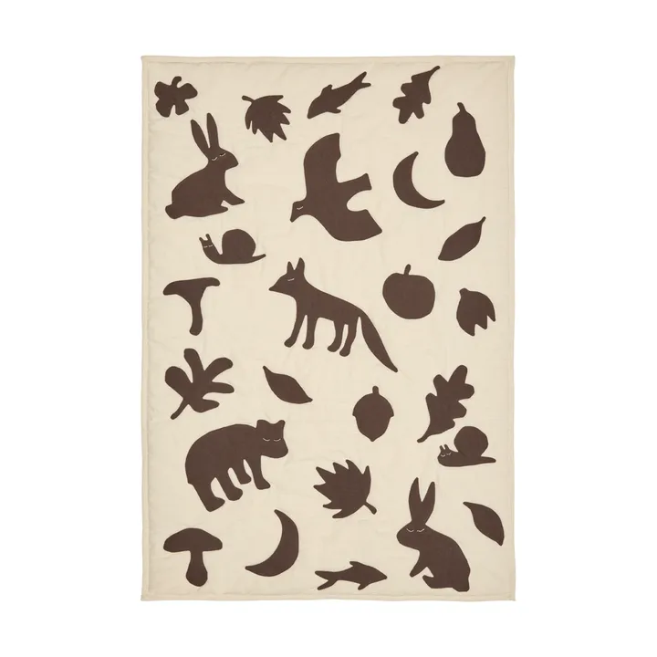 Lunden pledd - Off-white-dark chocolate, 80x110 cm - Ferm Living