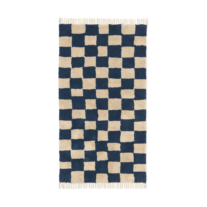 Mara bomullsteppe 80 x 150 cm - Deep Blue-Warm Sand - Ferm Living