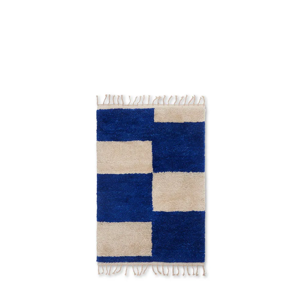 Mara teppe, bright blue/offwhite, S, 80 x 120 cm Ferm Living