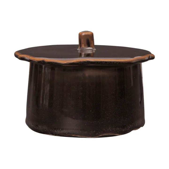 Marnen krukke med lokk - Carob brown, Ø13x7 cm - Ferm Living