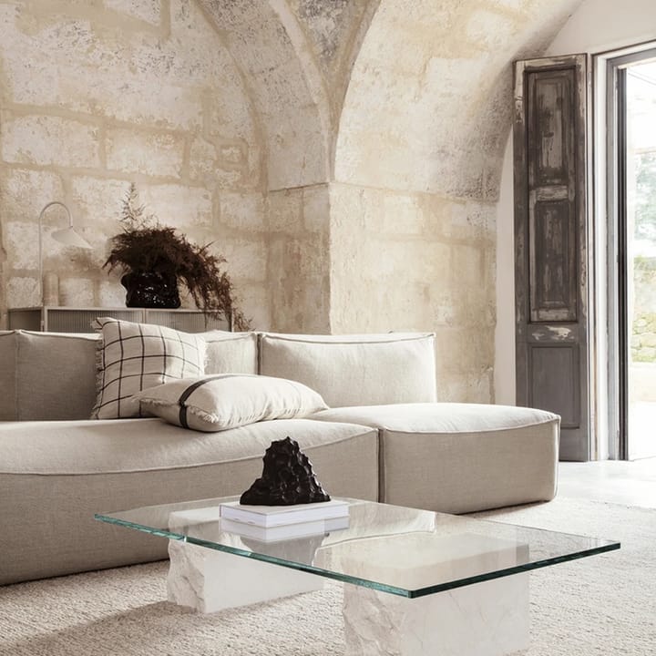 Mineral sofabord, Glass, base i marmor Ferm Living
