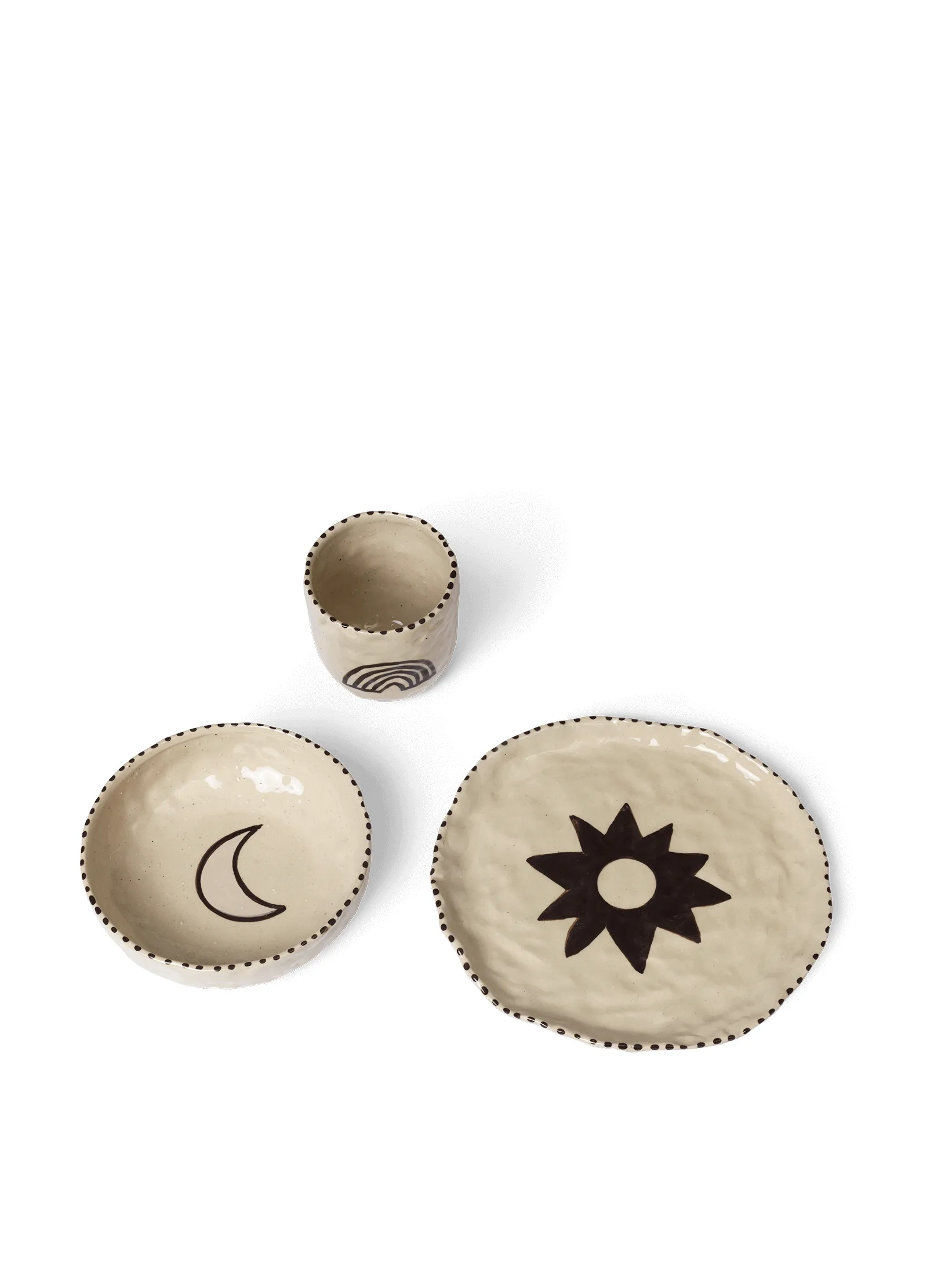 Naive barneservise 3 deler, Red brown Ferm Living