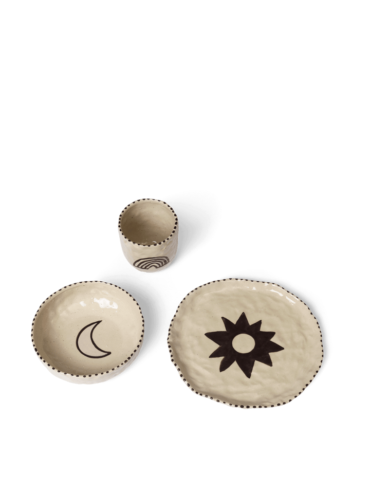 Naive barneservise 3 deler, Red brown Ferm Living