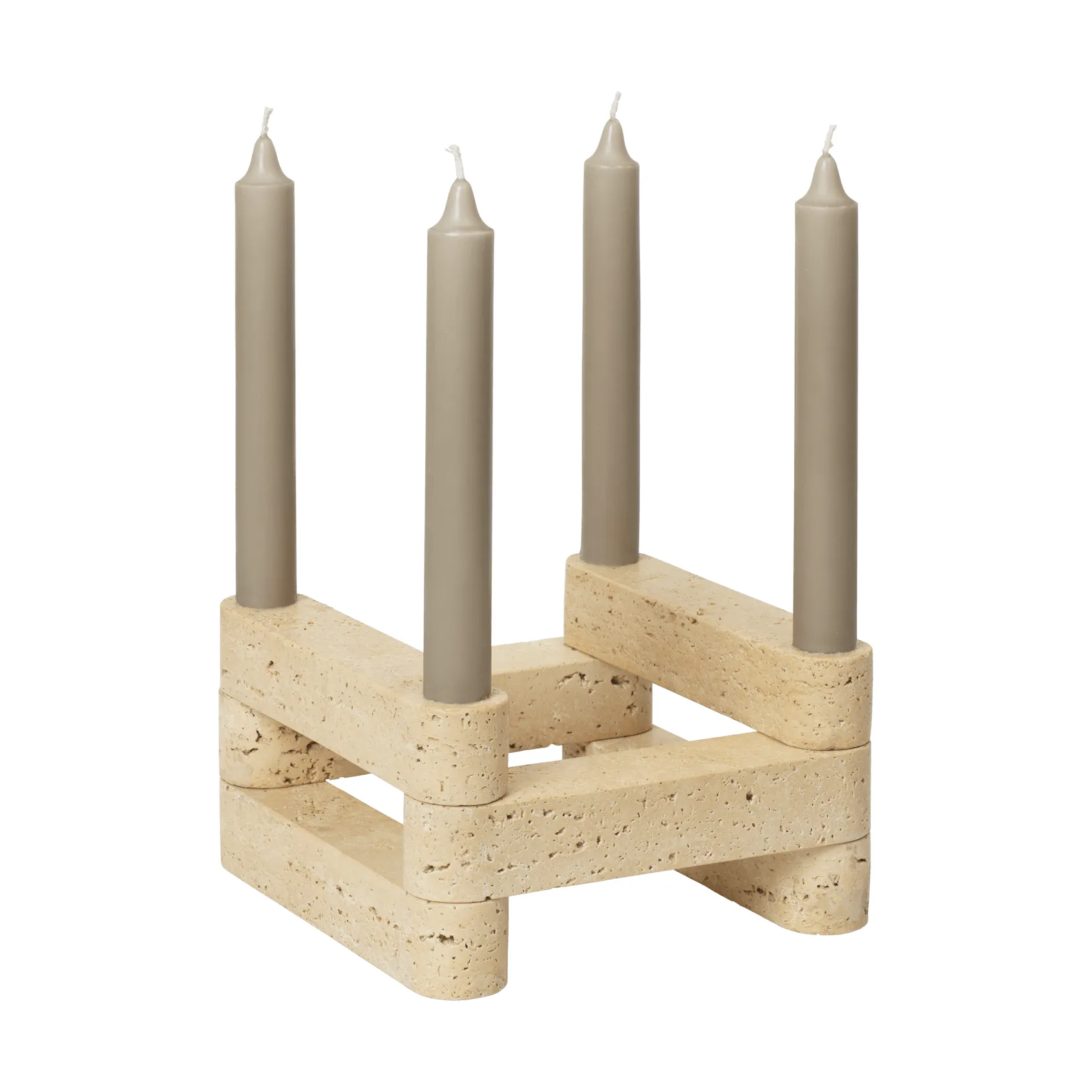 Newel modul lysestake 6 deler, Travertine Ferm Living