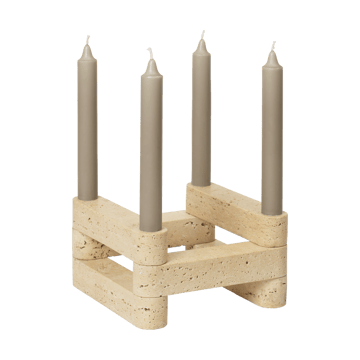 Newel modul lysestake 6 deler - Travertine - Ferm Living