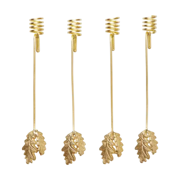 Oak leaf christmas tree lysestake 4-pakning - Messing - Ferm Living