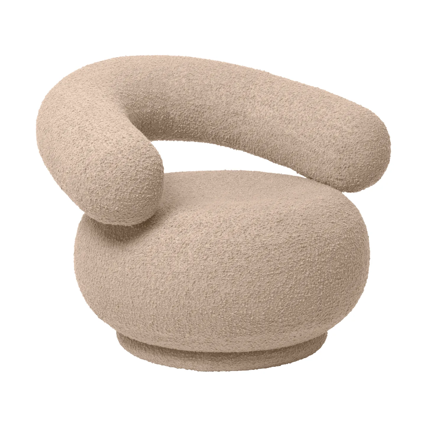 Orbo Lounge-stol, Raw bouclé - Natural Ferm Living